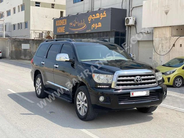 تويوتا  سكويا  2014  اس يو في  اتوماتك  8  235,350  دفع كلي مستمر  أسود  بنزين
