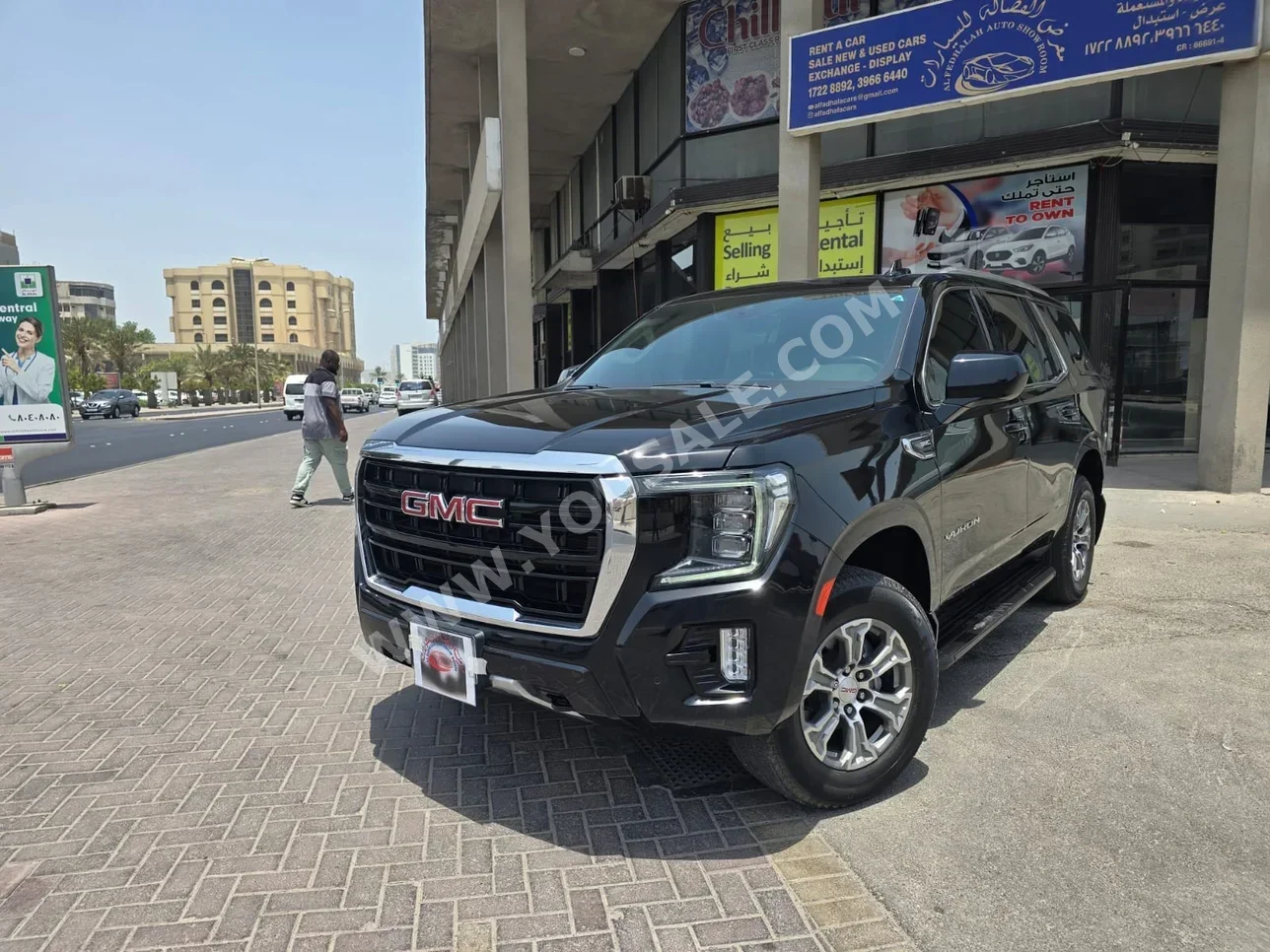 جي ام سي يوكون اس ال اي 2023 اتوماتك 41,000 كم 8 سلندر اس يو في اسود مطفي تحت الضمان