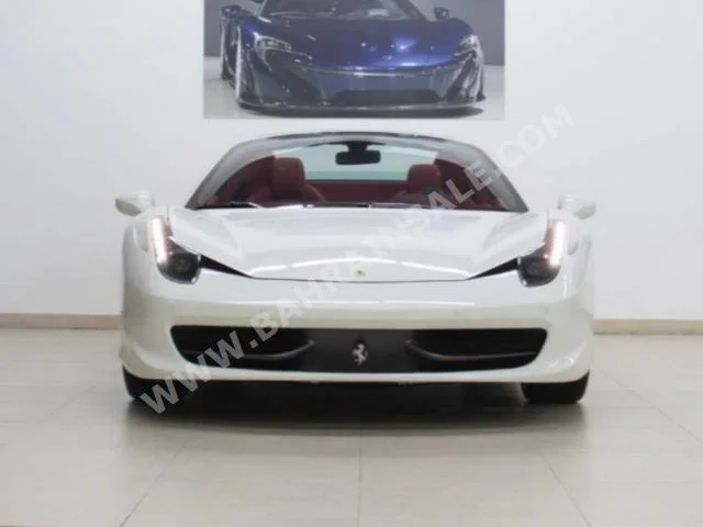 Ferrari  458  Italia Spider  2012  Convertible  F-1  8  33,000  AWD  White  Gasoline