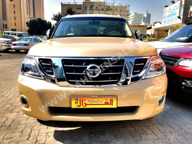 نيسان  باترول  بلاتنيوم  2014  اس يو في  اتوماتك  8  120,000  دفع رباعي  ذهبي  بنزين
