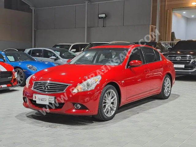 انفنيتي  جي  25  2014  سيدان  اتوماتك  4  150,000  دفع أمامي  أحمر  بنزين